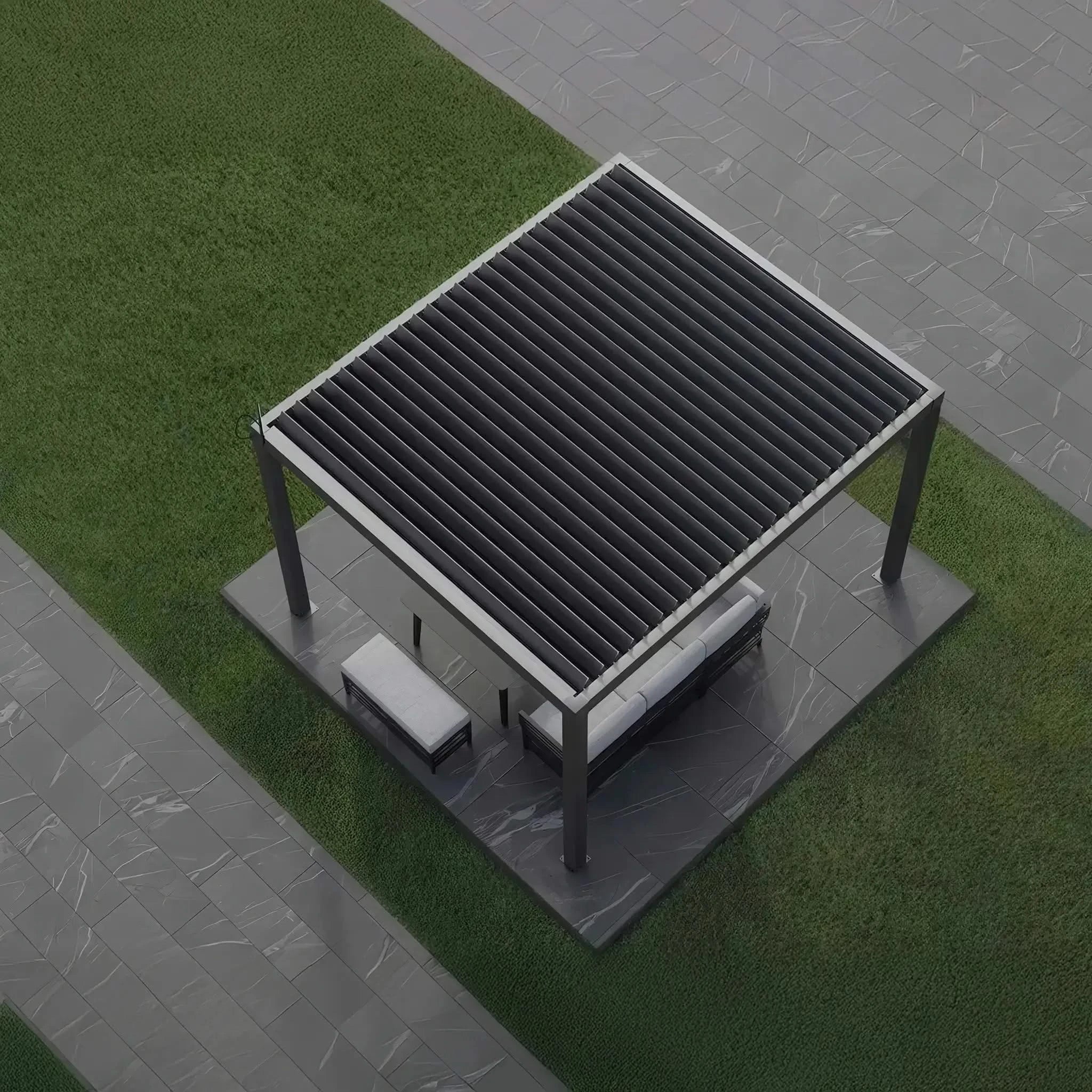 Lamellendach SB350 - Hochwertige Pergola zum günstigen Preis - einfache Montage - Terrassendach-Buddy