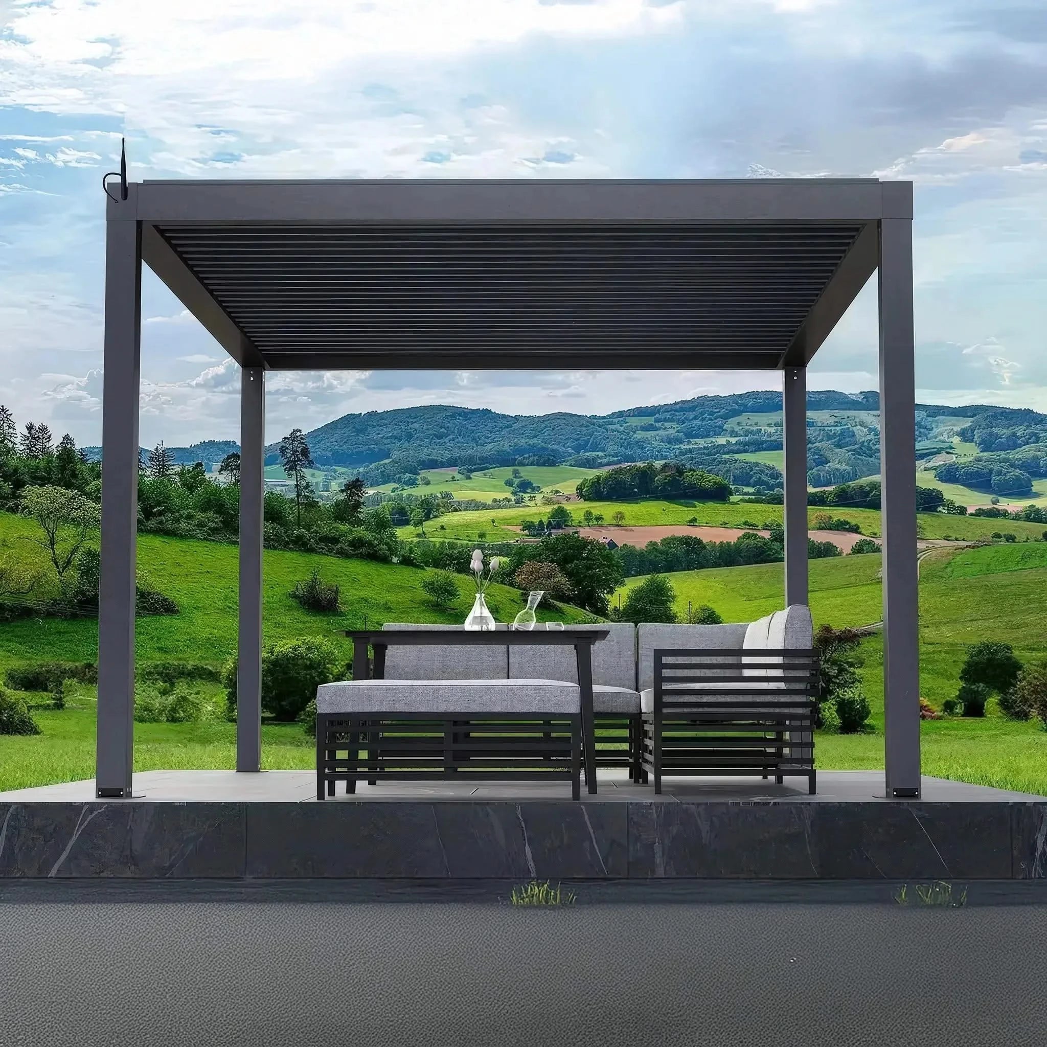 Lamellendach SB350 - Hochwertige Pergola zum günstigen Preis - einfache Montage - Terrassendach-Buddy