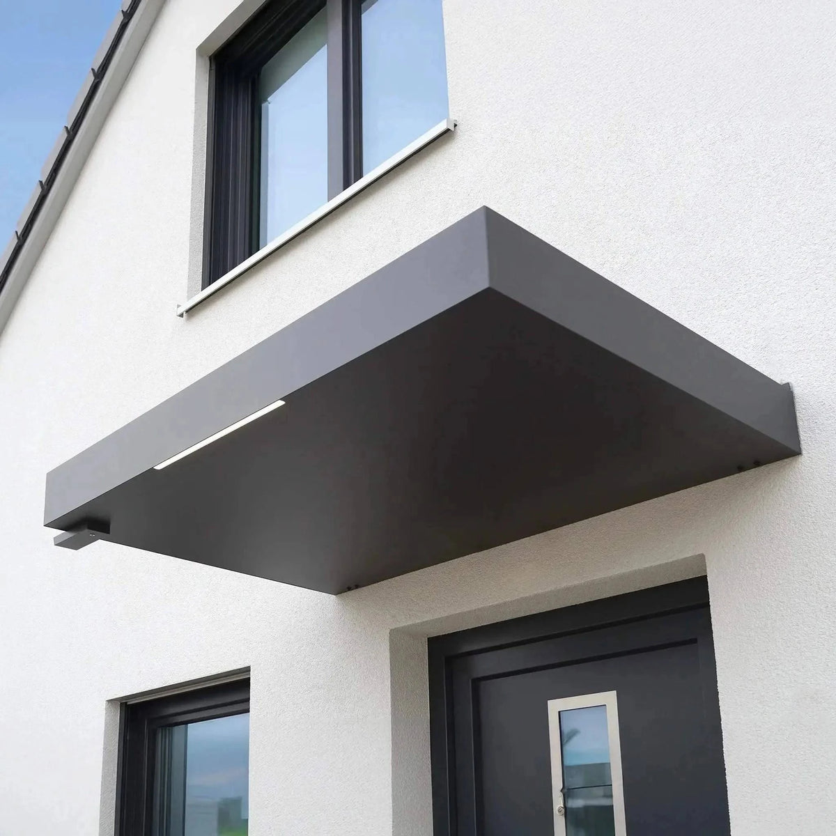 Vordach mit LED BS Plus Aluminium | 15 Jahre Garantie | Integrierte Beleuchtung - Terrassendach-Buddy
