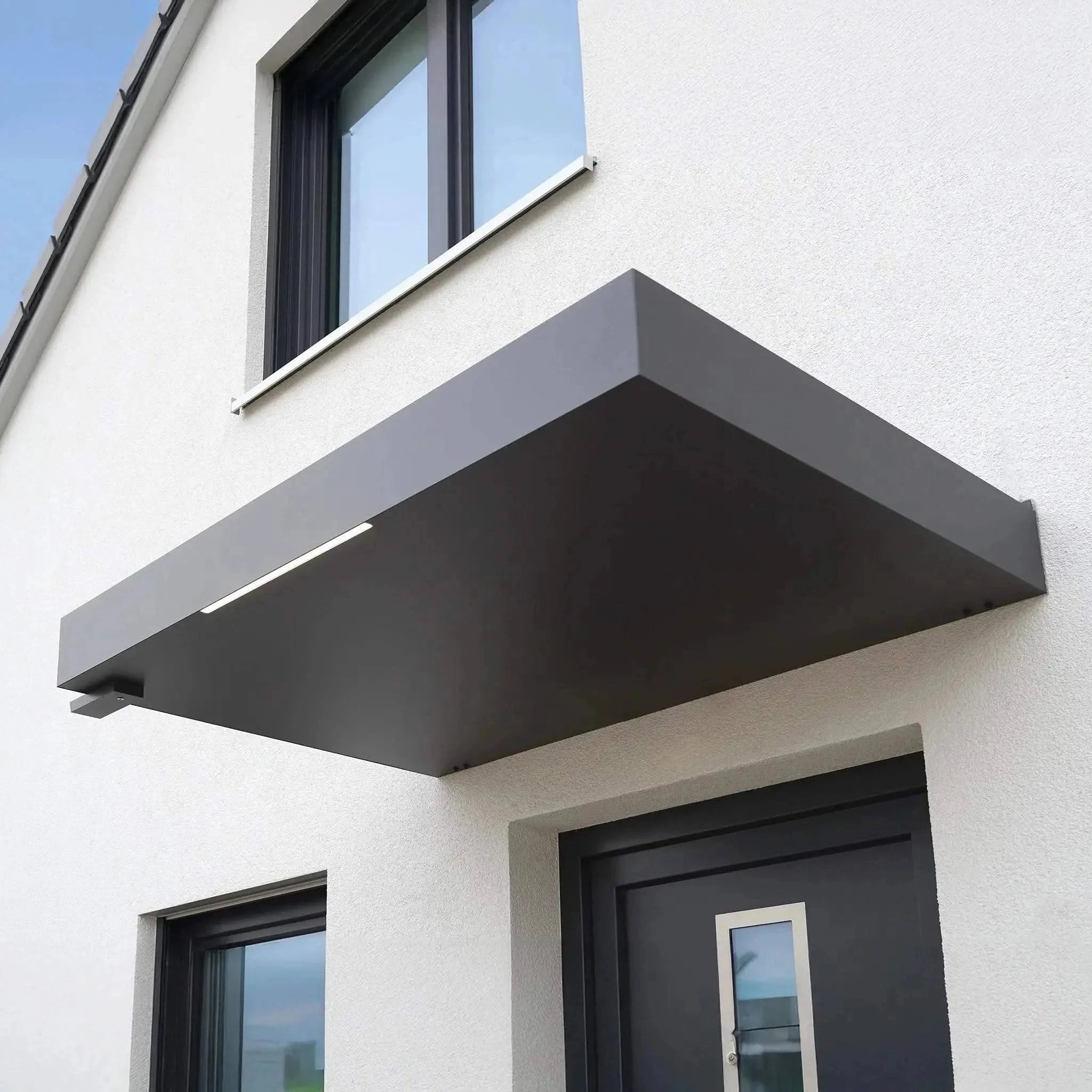 Vordach mit LED BS Plus Aluminium | 15 Jahre Garantie | Integrierte Beleuchtung - Terrassendach-Buddy