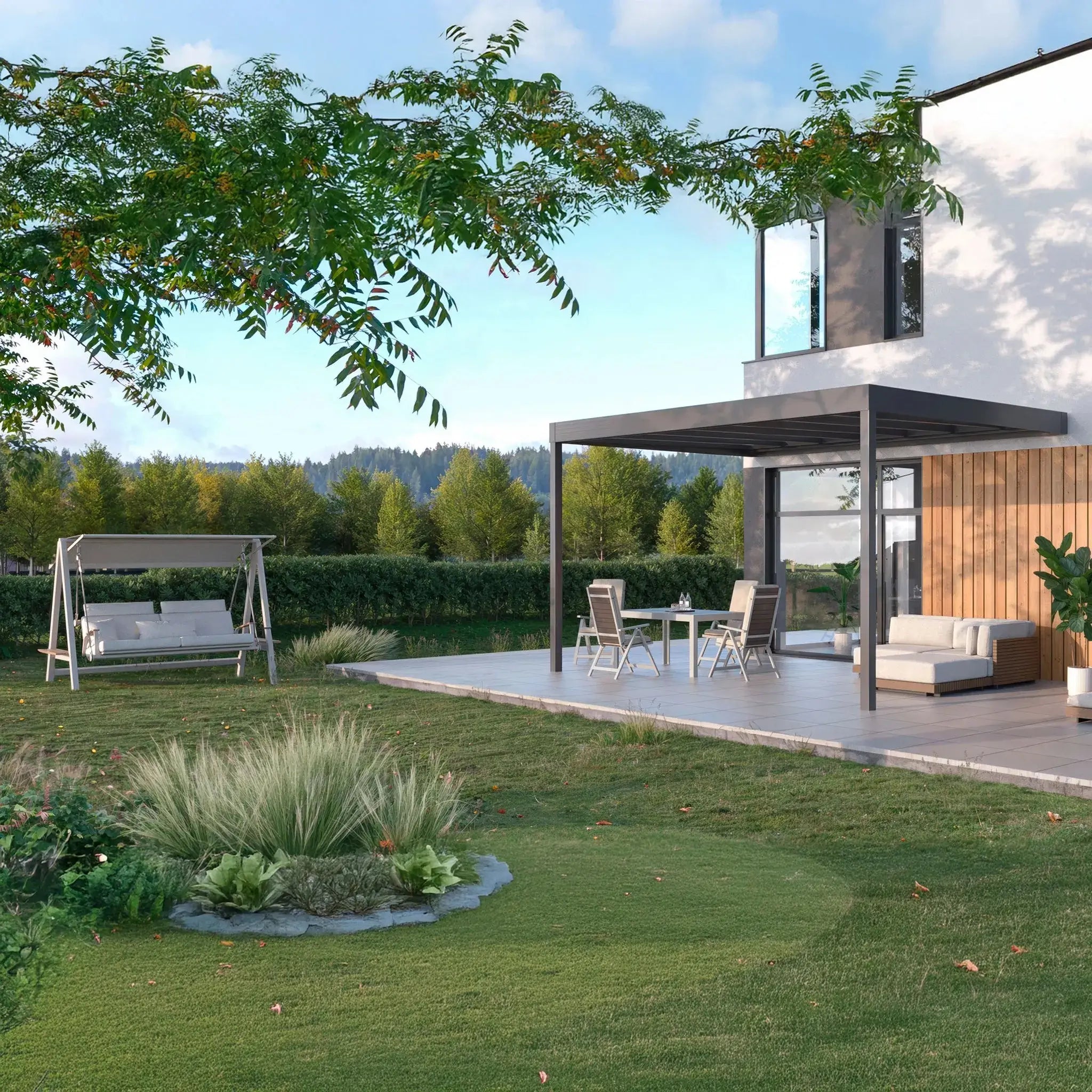 Terrassendach flach | Wandmontage | Polycarbonat | DIY - Terrassendach-Buddy