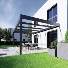 Terrassendach flach | Wandmontage | Polycarbonat | DIY - Terrassendach-Buddy — Ansicht 2