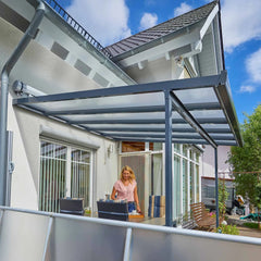 Terrassendach Bausatz Buddy Easy - 10 mm Polycarbonat - einfache Montage – [variant_title] – Terrassendach Wandmontage — Ansicht 3