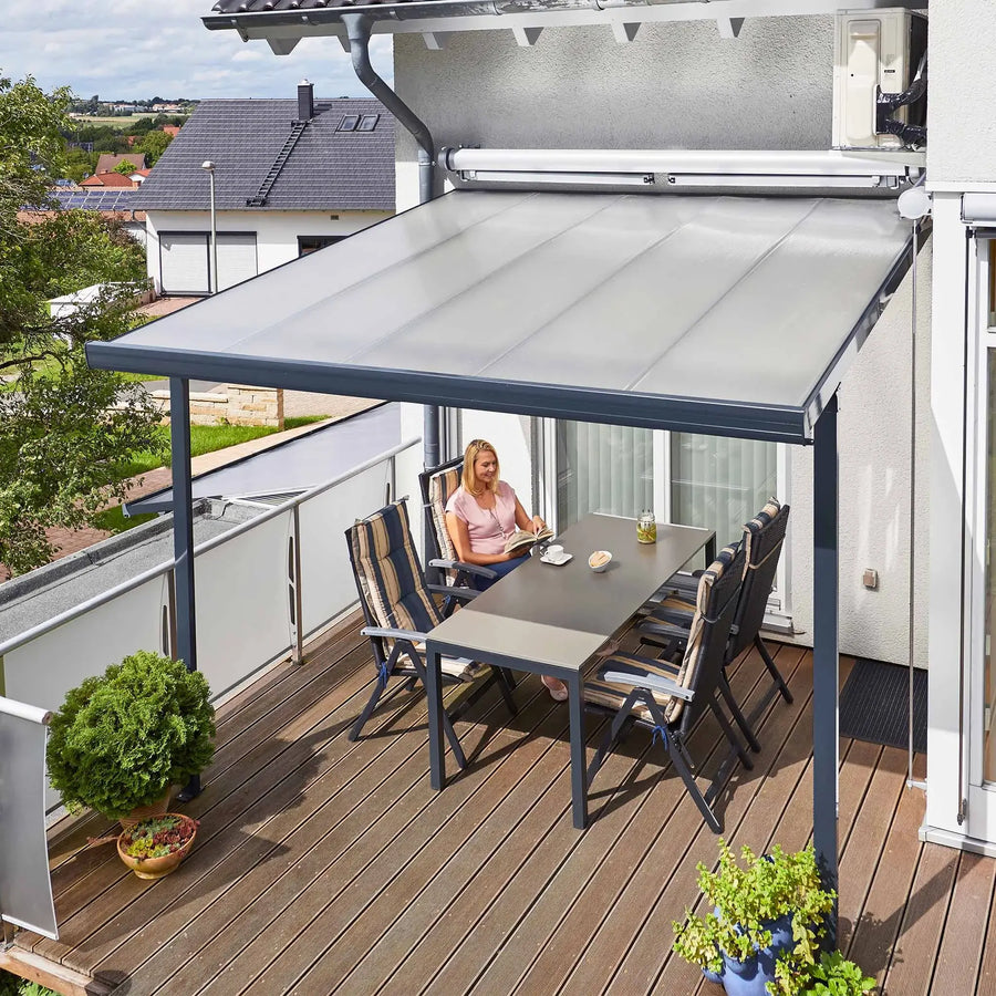 Terrassendach Bausatz Buddy Easy - 10 mm Polycarbonat - einfache Montage – [variant_title] – Terrassendach Wandmontage