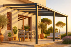 Moderne Terrassenüberdachung Freistehend | VSG oder Polycarbonat | Leichte Montage – [variant_title] – Terrassendach freistehend — Ansicht 7