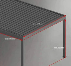 Buddy Lamellendach PERGOLA SB 400 - DIY - Freistehend - Terrassendach-Buddy — Ansicht 6