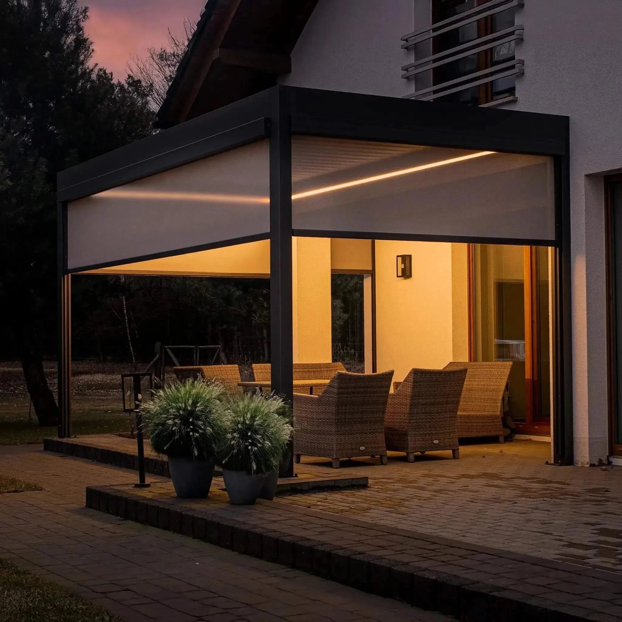 Buddy Lamellendach PERGOLA SB 400 - DIY - Wandmontage - Terrassendach-Buddy