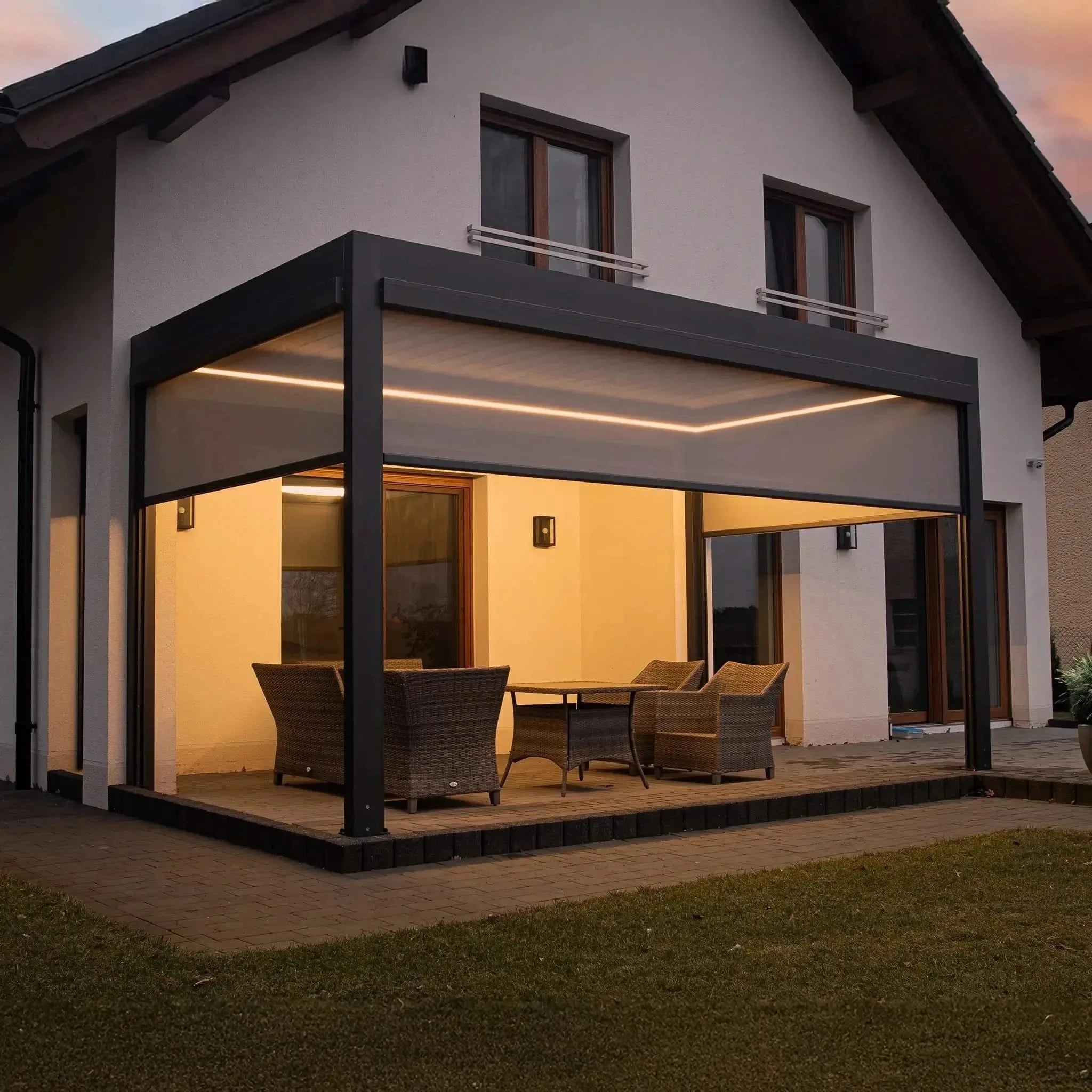 Buddy Lamellendach PERGOLA SB 400 - DIY - Wandmontage - Terrassendach-Buddy