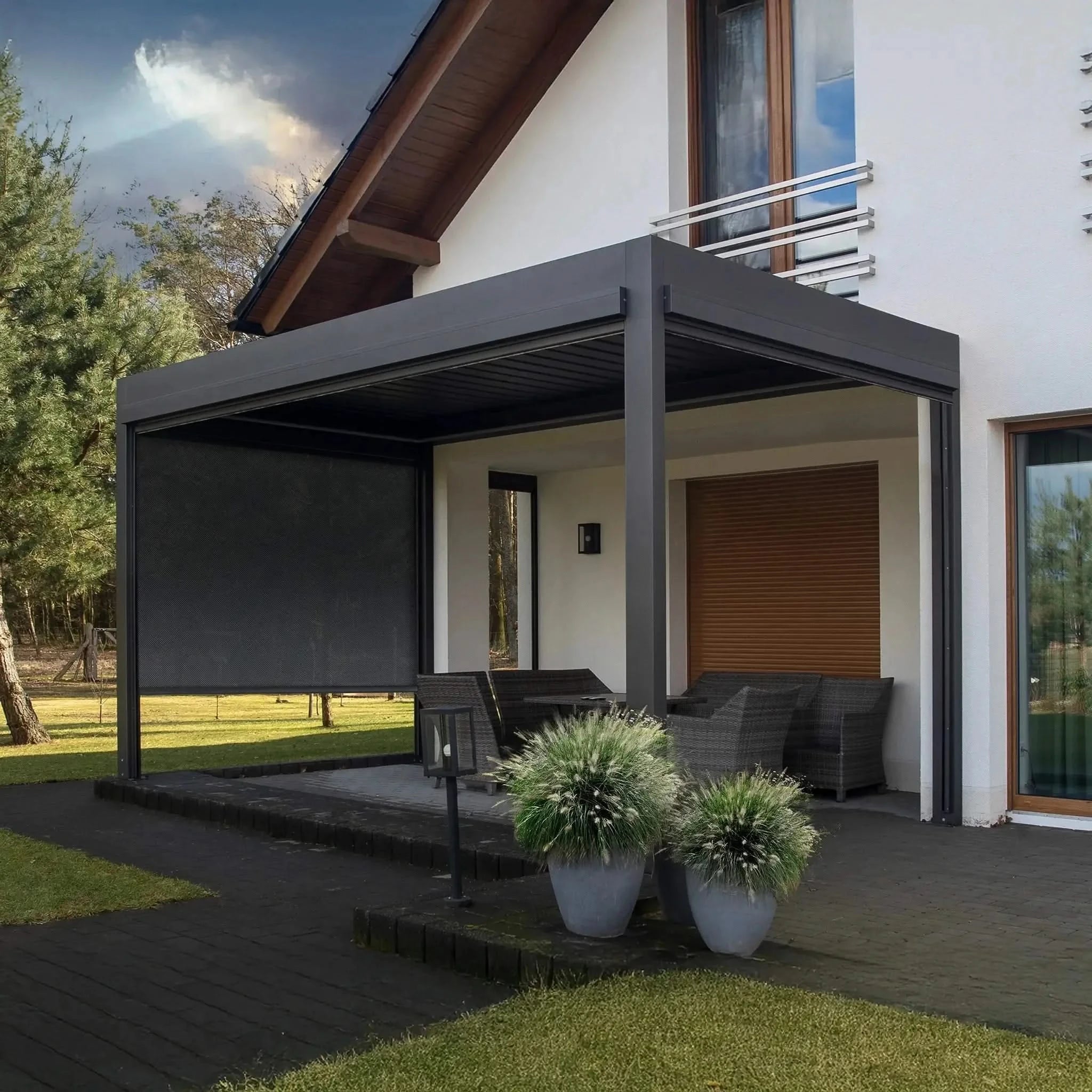 Buddy Lamellendach PERGOLA SB 400 - DIY - Wandmontage - Terrassendach-Buddy
