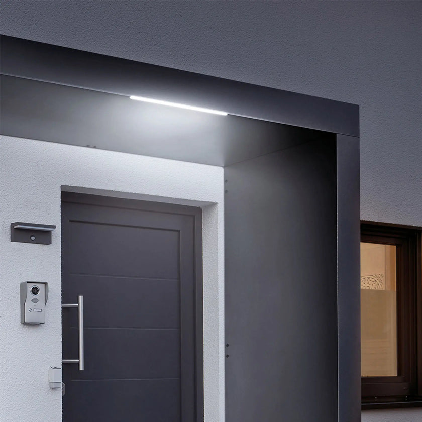 Vordach BS Plus mit Seitenteil und LED | Aluminium - Terrassendach-Buddy