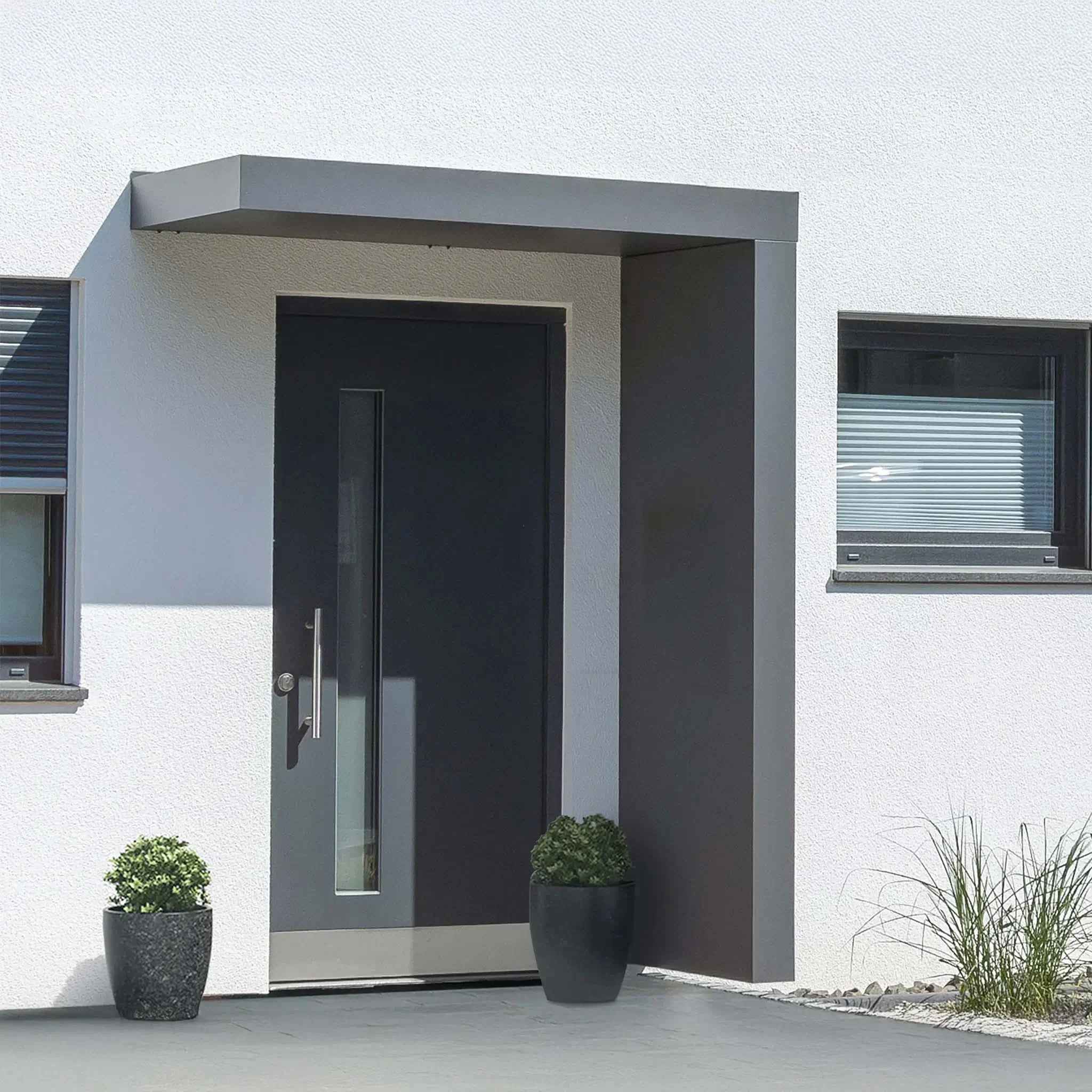 Vordach BS Plus mit Seitenteil und LED | Aluminium | 15 Jahre Garantie – [variant_title] – Vordach