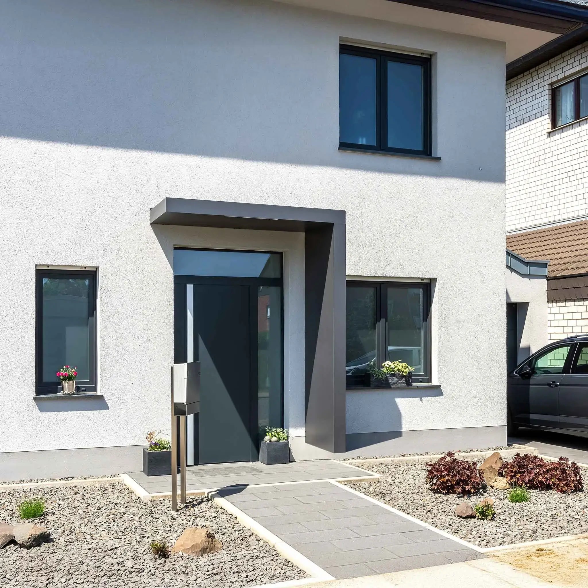 Vordach BS Plus mit Seitenteil und LED | Aluminium | 15 Jahre Garantie – [variant_title] – Vordach