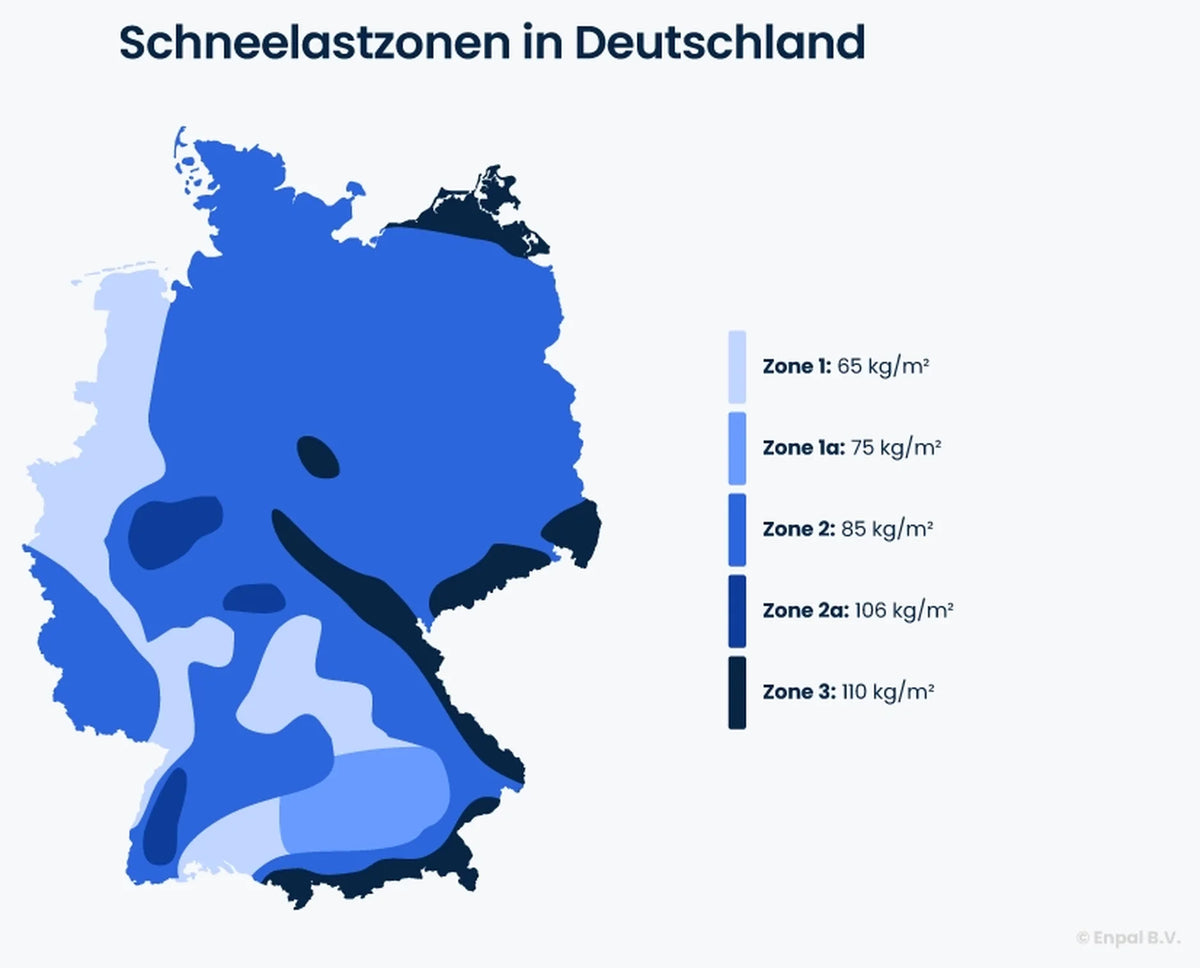 Schneelastkarte Deutschland mit Zoneneinteilung
